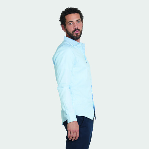 BLAISE MEN SHIRT - Soft Blue bedrucken, Art.-Nr. N03182-EU-XL
