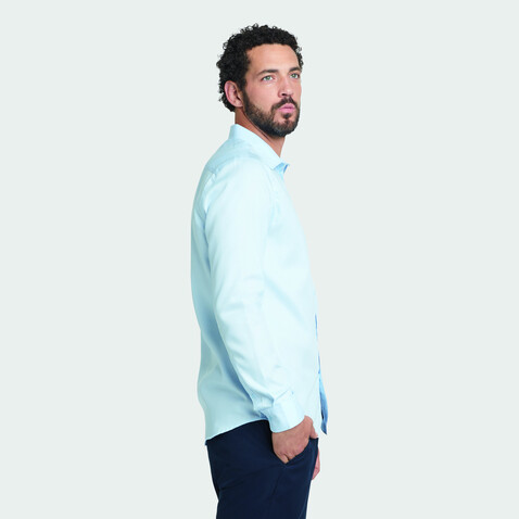 BLAISE MEN SHIRT - Soft Blue bedrucken, Art.-Nr. N03182-EU-XL