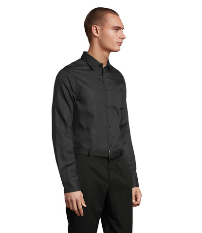 BLAISE MEN SHIRT - Deep Black bedrucken, Art.-Nr. N03182-DB-4XL