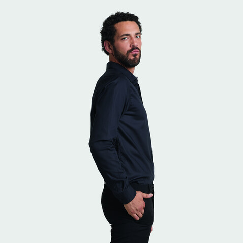 BLAISE MEN SHIRT - Deep Black bedrucken, Art.-Nr. N03182-DB-4XL