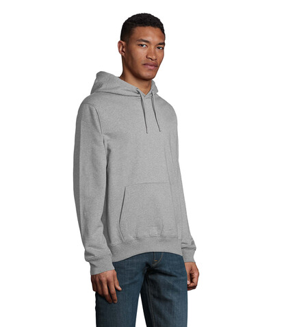 NICHOLAS MEN HOODED SWEAT - Gray Melanged bedrucken, Art.-Nr. N03196-MM-XXL