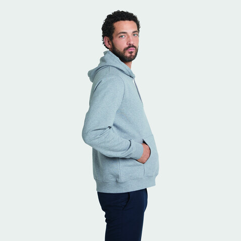 NICHOLAS MEN HOODED SWEAT - Gray Melanged bedrucken, Art.-Nr. N03196-MM-XXL