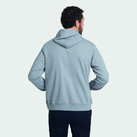 NICHOLAS MEN HOODED SWEAT - Gray Melanged bedrucken, Art.-Nr. N03196-MM-XXL