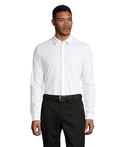 BALTHAZAR MEN SHIRT - Optic White bedrucken, Art.-Nr. N03198-OQ-3XL