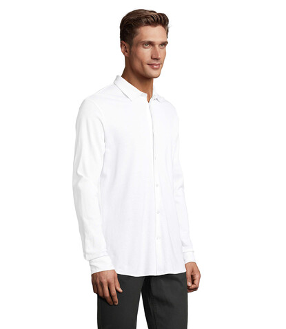BASILE MEN SHIRT - Optic White bedrucken, Art.-Nr. N03777-OQ-M BASILE MEN SHIRT - Optic White bedrucken, Art.-Nr. N03777-OQ-M