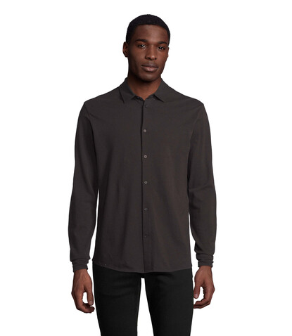BASILE MEN SHIRT - Deep Black bedrucken, Art.-Nr. N03777-DB-3XL BASILE MEN SHIRT - Deep Black bedrucken, Art.-Nr. N03777-DB-3XL