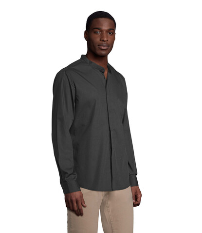 BART MEN MAO COLLAR SHIRT - Deep Black bedrucken, Art.-Nr. N03792-DB-M BART MEN MAO COLLAR SHIRT - Deep Black bedrucken, Art.-Nr. N03792-DB-M