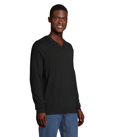 SULLIVAN MEN V-NECK SWEATER - Deep Black bedrucken, Art.-Nr. N03987-DB-XL SULLIVAN MEN V-NECK SWEATER - Deep Black bedrucken, Art.-Nr. N03987-DB-XL
