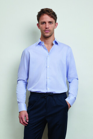 BAPTISTE MEN - Blau Gestreift bedrucken, Art.-Nr. N04338-BS-4XL