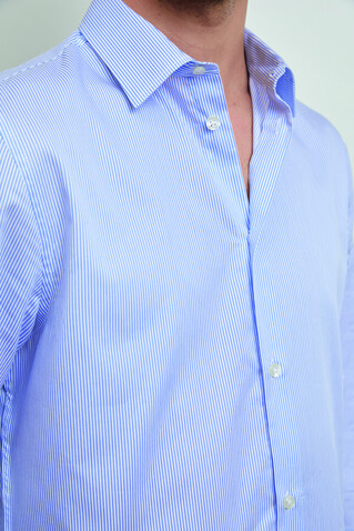 BAPTISTE MEN - Blau Gestreift bedrucken, Art.-Nr. N04338-BS-4XL
