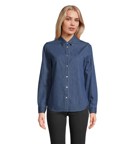 BENNETT WOMEN DENIM SHIRT - Light Oxford bedrucken, Art.-Nr. N04797-LO-XXL