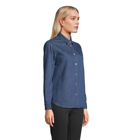 BENNETT WOMEN DENIM SHIRT - Light Oxford bedrucken, Art.-Nr. N04797-LO-XXL