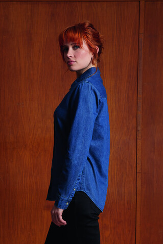 BENNETT WOMEN DENIM SHIRT - Light Oxford bedrucken, Art.-Nr. N04797-LO-XXL