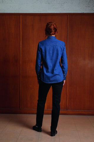BENNETT WOMEN DENIM SHIRT - Light Oxford bedrucken, Art.-Nr. N04797-LO-XXL
