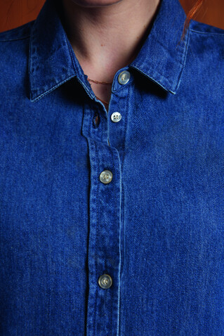 BENNETT WOMEN DENIM SHIRT - Light Oxford bedrucken, Art.-Nr. N04797-LO-XXL