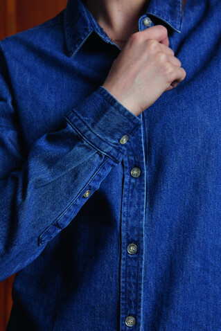 BENNETT WOMEN DENIM SHIRT - Light Oxford bedrucken, Art.-Nr. N04797-LO-XXL