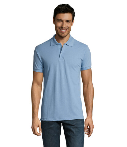 PRIME HERREN POLO 200g - Sky Blue Pique bedrucken, Art.-Nr. S00571-SP-XL