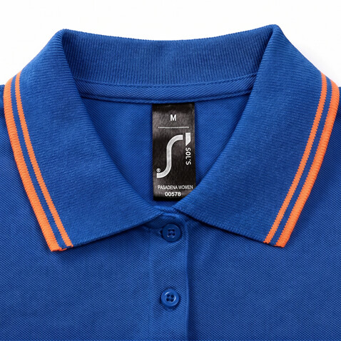 PASADENA Damen Polo 200g - Königsblau/Weiß bedrucken, Art.-Nr. S00578-RW-XXL PASADENA Damen Polo 200g - Königsblau/Weiß bedrucken, Art.-Nr. S00578-RW-XXL