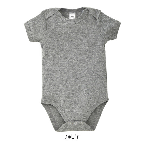 BAMBINO BABY BODY 180g - Graue Melange bedrucken, Art.-Nr. S00583-GM-S
