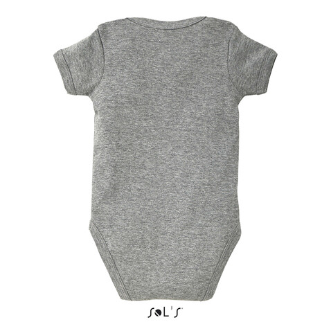 BAMBINO BABY BODY 180g - Graue Melange bedrucken, Art.-Nr. S00583-GM-S