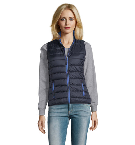 WAVE DAMEN BODYWARMER 180g - Navy bedrucken, Art.-Nr. S01437-NY-M WAVE DAMEN BODYWARMER 180g - Navy bedrucken, Art.-Nr. S01437-NY-M