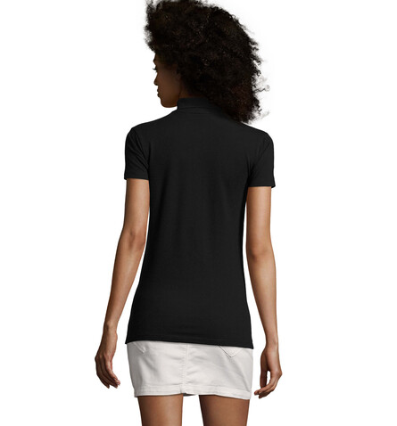 PHOENIX WOMEN ELASTANE POLO - Schwarz bedrucken, Art.-Nr. S01709-BK-M PHOENIX WOMEN ELASTANE POLO - Schwarz bedrucken, Art.-Nr. S01709-BK-M