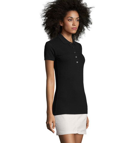 PHOENIX WOMEN ELASTANE POLO - Schwarz bedrucken, Art.-Nr. S01709-BK-M PHOENIX WOMEN ELASTANE POLO - Schwarz bedrucken, Art.-Nr. S01709-BK-M
