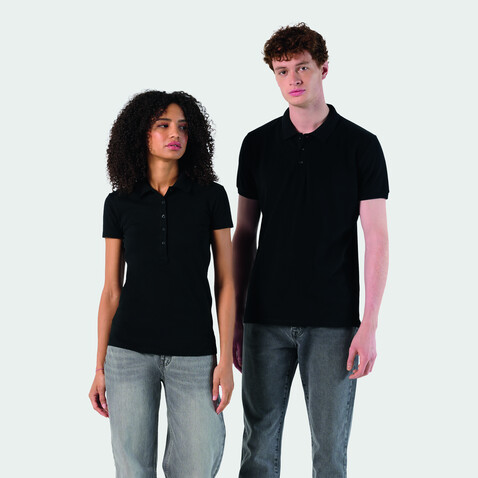 PHOENIX WOMEN ELASTANE POLO - Schwarz bedrucken, Art.-Nr. S01709-BK-M PHOENIX WOMEN ELASTANE POLO - Schwarz bedrucken, Art.-Nr. S01709-BK-M