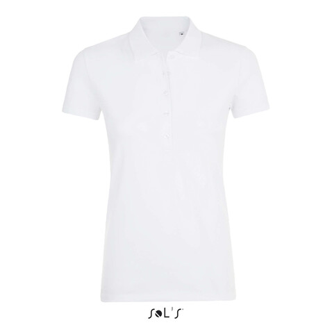 PHOENIX WOMEN ELASTANE POLO - White bedrucken, Art.-Nr. S01709-WH-L