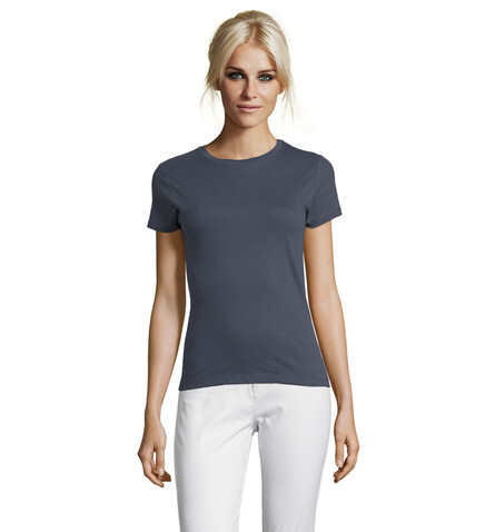 REGENT DAMENT-SHIRT 150g - Mausgrau bedrucken, Art.-Nr. S01825-MU-S