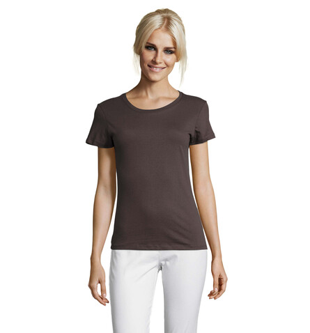 REGENT DAMENT-SHIRT 150g - Dunkelgrau bedrucken, Art.-Nr. S01825-DG-L