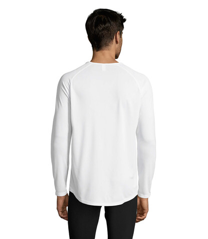 SPORTY LSL MEN T-SHIRT - White bedrucken, Art.-Nr. S02071-WH-L