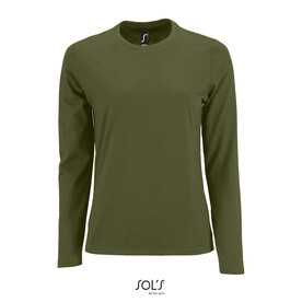 IMPERIAL Women lsl 190g - Dunkles Khaki bedrucken, Art.-Nr. S02075-DK-XXL