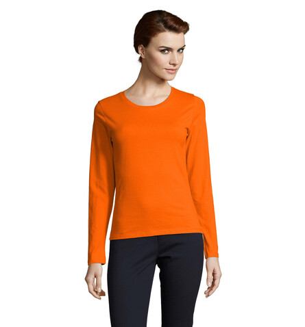 IMPERIAL Women lsl 190g - Orange bedrucken, Art.-Nr. S02075-OR-M IMPERIAL Women lsl 190g - Orange bedrucken, Art.-Nr. S02075-OR-M