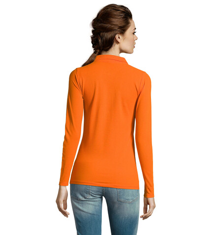 PERFECT DAMEN LSL POLO 180 - Orange bedrucken, Art.-Nr. S02083-OR-XL PERFECT DAMEN LSL POLO 180 - Orange bedrucken, Art.-Nr. S02083-OR-XL