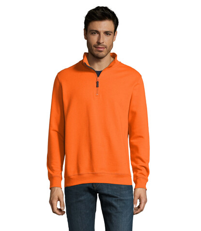STAN Sweater Zip Kragen 260 - Orange bedrucken, Art.-Nr. S02088-OR-3XL