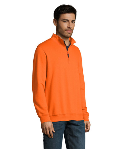 STAN Sweater Zip Kragen 260 - Orange bedrucken, Art.-Nr. S02088-OR-3XL