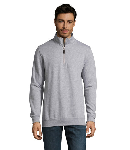 STAN Sweater Zip Kragen 260 - Grau-Melange 2 bedrucken, Art.-Nr. S02088-GY-S STAN Sweater Zip Kragen 260 - Grau-Melange 2 bedrucken, Art.-Nr. S02088-GY-S