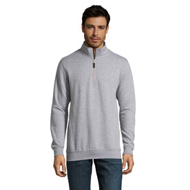 STAN Sweater Zip Kragen 260 - Grau-Melange 2 bedrucken, Art.-Nr. S02088-GY-XXL