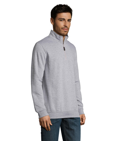 STAN Sweater Zip Kragen 260 - Grau-Melange 2 bedrucken, Art.-Nr. S02088-GY-S STAN Sweater Zip Kragen 260 - Grau-Melange 2 bedrucken, Art.-Nr. S02088-GY-S