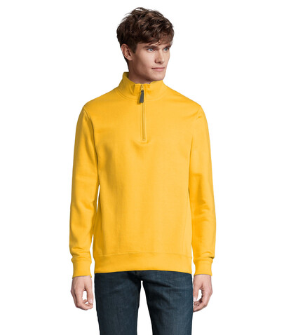 STAN Sweater Zip Kragen 260 - Gold bedrucken, Art.-Nr. S02088-GO-XL