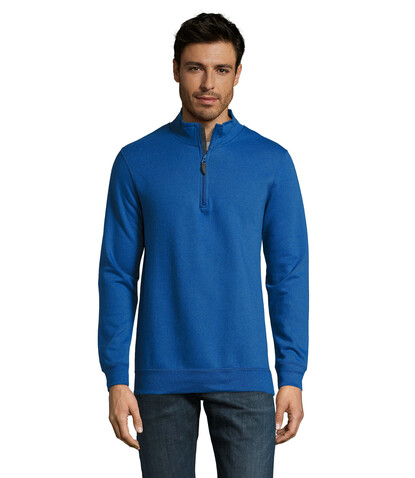 STAN Sweater Zip Kragen 260 - Royal Blue bedrucken, Art.-Nr. S02088-RB-3XL