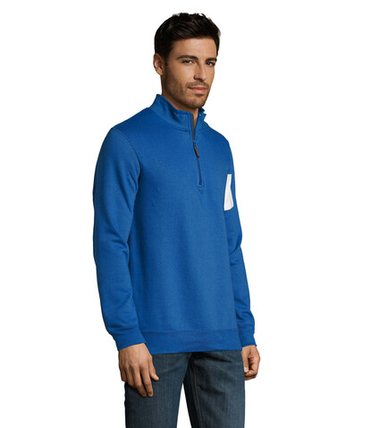 STAN Sweater Zip Kragen 260 - Royal Blue bedrucken, Art.-Nr. S02088-RB-3XL