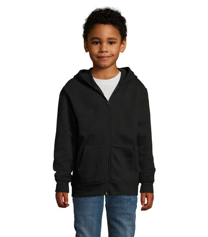 STONE KINDER HOODIE  260g - Schwarz bedrucken, Art.-Nr. S02092-BK-4XL