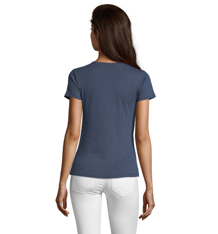 REGENT FIT WOMEN 150g - Heather Denim bedrucken, Art.-Nr. S02758-HD-L