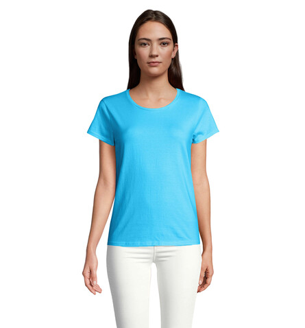 CRUSADER WOMEN T-Shirt 150g - Aqua bedrucken, Art.-Nr. S03581-AQ-L