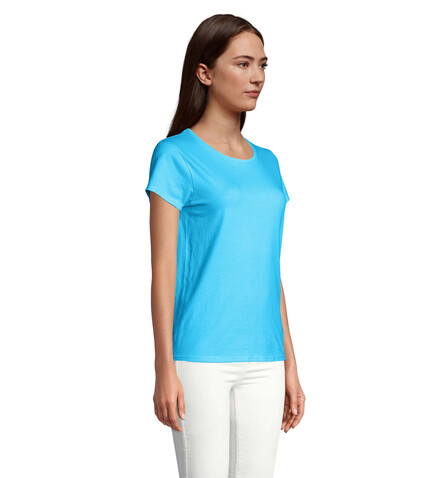 CRUSADER WOMEN T-Shirt 150g - Aqua bedrucken, Art.-Nr. S03581-AQ-L