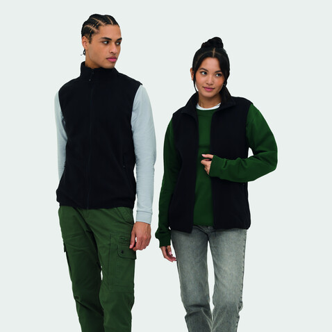 FACTOR BW UNISEX BODYWARMER - Schwarz bedrucken, Art.-Nr. S03822-BK-L
