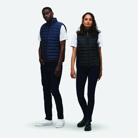 STREAM WOMEN Bodywarmer - Schwarz bedrucken, Art.-Nr. S04021-BK-XXL