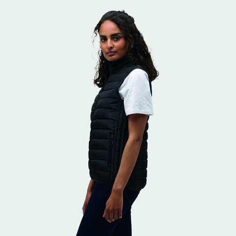 STREAM WOMEN Bodywarmer - Schwarz bedrucken, Art.-Nr. S04021-BK-XXL